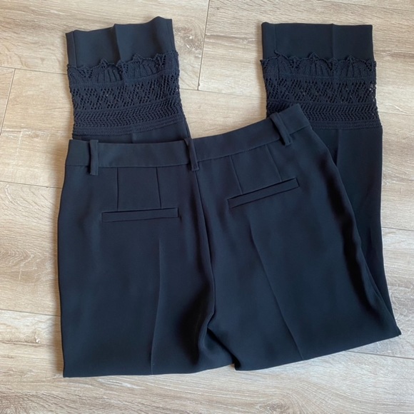 Marc Cain Pants Women's Trouser Crochet Lace Black Straight Size N2 3 - Picture 8 of 16